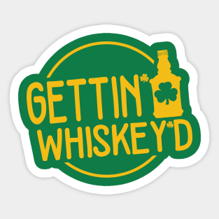 Gettin' Whiskey'D Shamrock Lucky Charm Sticker